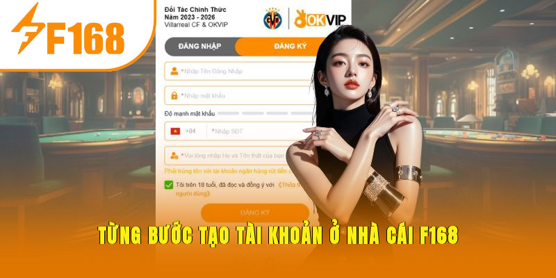 Từng bước tạo tài khoản ở nhà cái F168